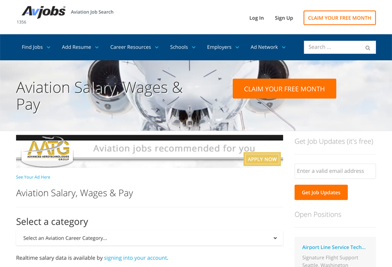 Aviation Salary, Wages and Pay